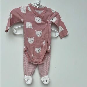 Carter's Pink Bear Print Set